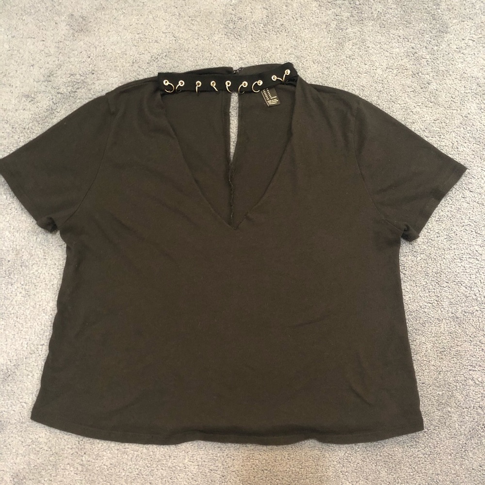 Grunge Keyhole Cut-Out Top